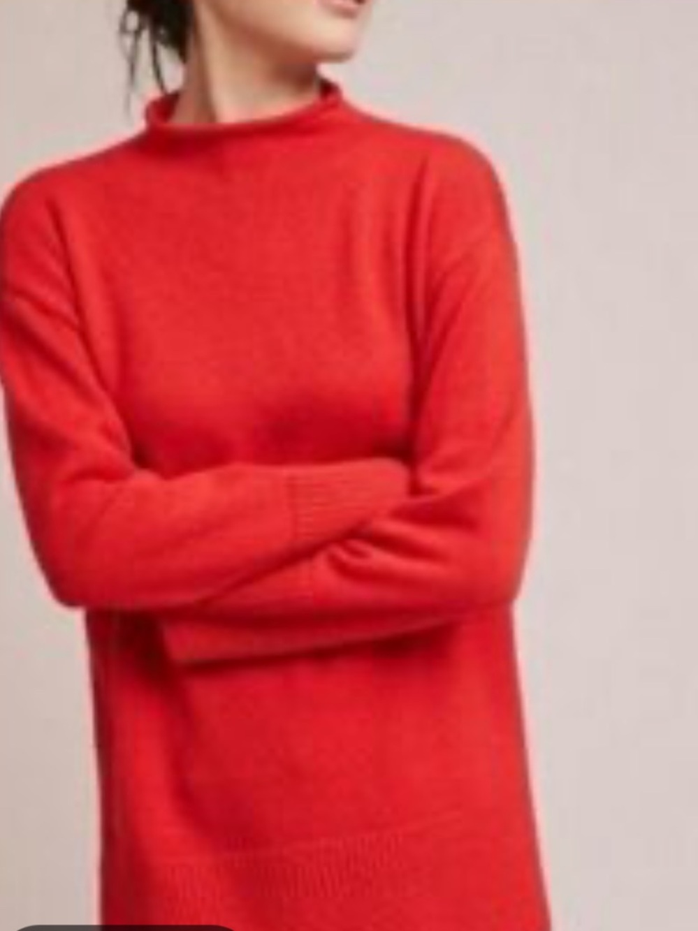 Moth x Anthropologie Saskia Oversized Tunic Mock Neck Sweater